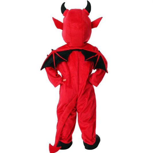 Halloween Red Devil Bat Costume – Cute Demon Cosplay for Kids