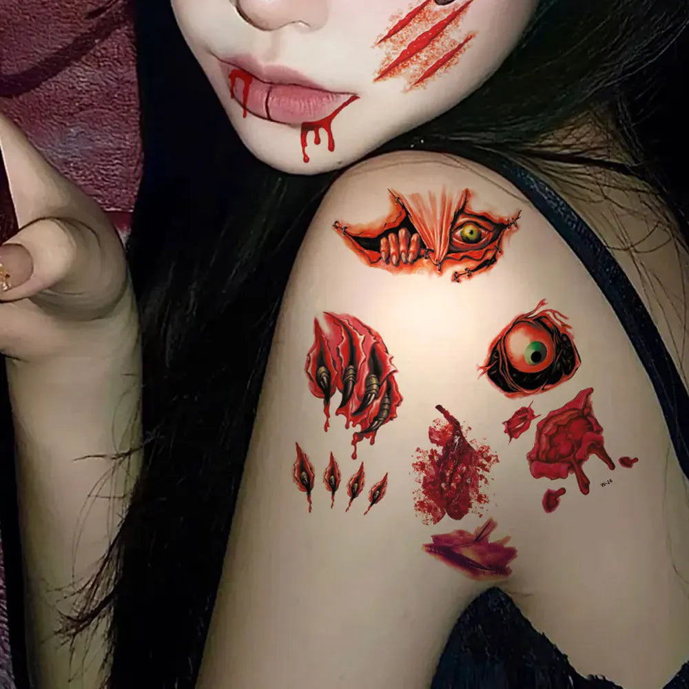 Bleeding Wound Tattoo Stickers (30pcs)
