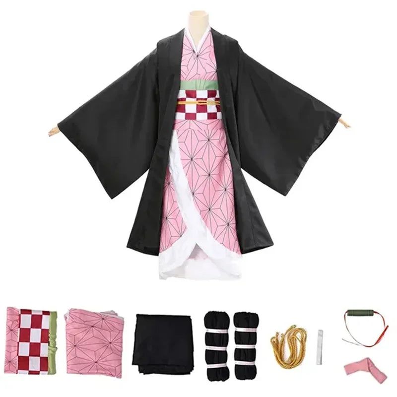 Demon Slayer Kids Costume – Tanjiro, Nezuko & Shinobu Cosplay for Halloween