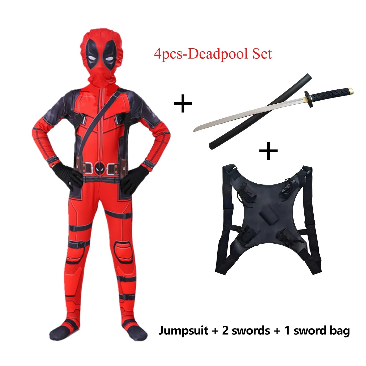 Deadpool 3 Kids Costume – Full Bodysuit Cosplay for Halloween