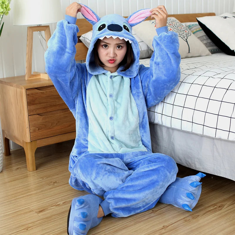Adult Stitch Kigurumi Onesie, Animal Pajamas for Cosplay, Halloween & Christmas