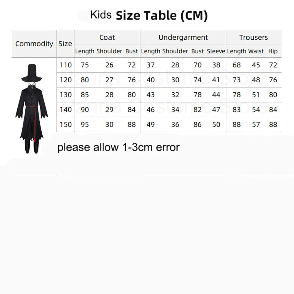 Children Demon Hunter Cosplay Set for Boys & Girls - Saja Kpop Costume with Top, Pants, Hat, and Earrings