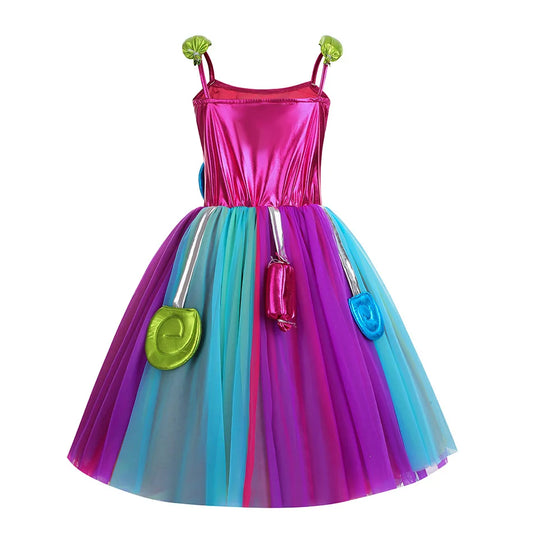 Candy Princess Halloween Dress with Headband & Candy Scepter, Sweet Party Costume