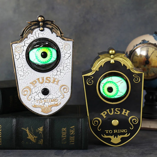 1/2PCS Halloween One-Eyed Doorbell Prop with Glowing Eyeball & Spider