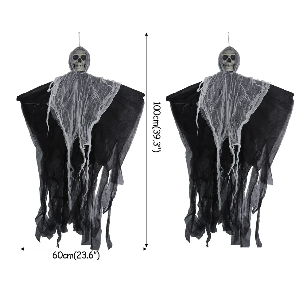 Halloween Skull Gauze Hanging Ghost Pendant Haunted House Bar Decoration Prop