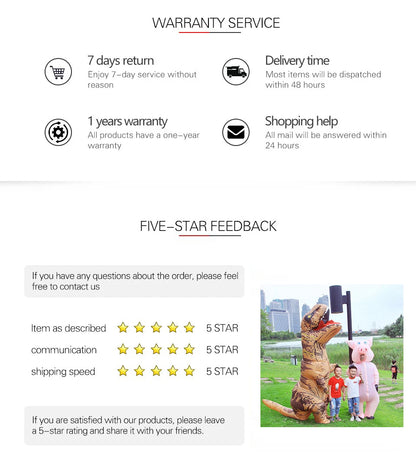 T-Rex Inflatable Costume – Dinosaur Roleplay for Kids & Adults