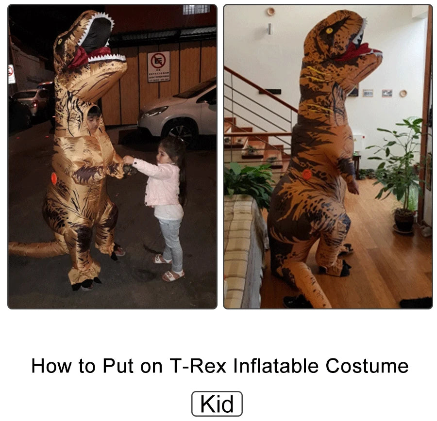 T-Rex Inflatable Costume – Dinosaur Roleplay for Kids & Adults