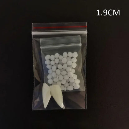 1 Pair Vampire Teeth Fangs Halloween Costume Props with Denture Adhesive