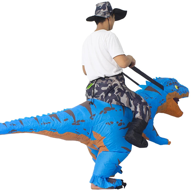 Inflatable Dinosaur Ride-On Costume – Halloween Party Cosplay for Adults