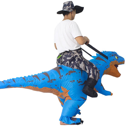 Inflatable Dinosaur Ride-On Costume – Halloween Party Cosplay for Adults