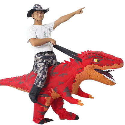 Inflatable Dinosaur Ride-On Costume – Halloween Party Cosplay for Adults
