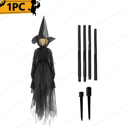 Halloween Colorful Glow 3 Hand-Holding Witches Sound-Activated Light-Up Decoration