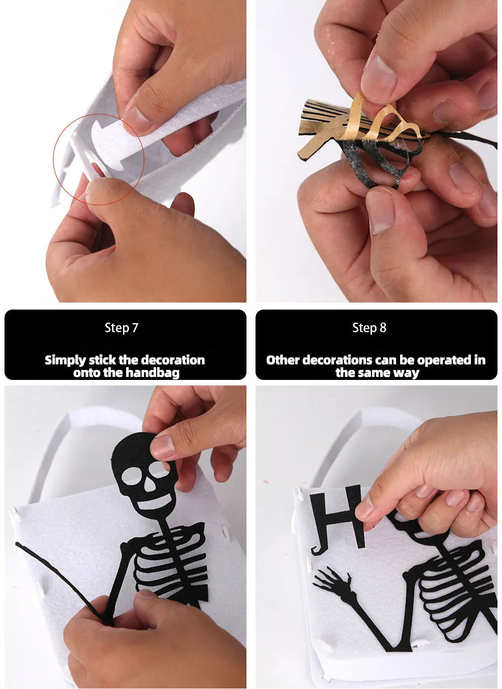 Felt Halloween Trick-or-Treat Bag with Spooky Pumpkin & Ghost Design