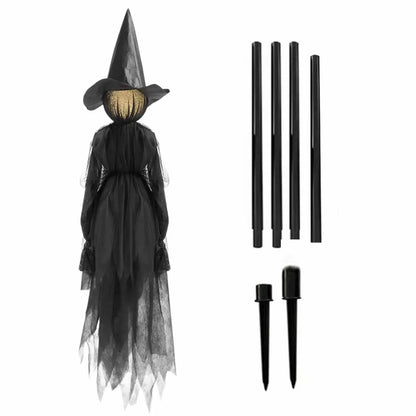 1.5M Light-Up Voice-Controlled Screaming Witches Halloween Decoration Holding Hands