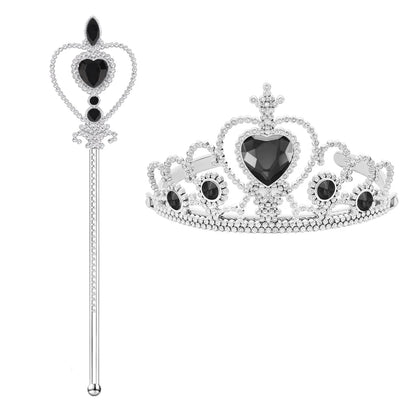 Girls Maleficent Cosplay Costume, Handmade Woven Tulle Dress, Luxury Halloween Gown