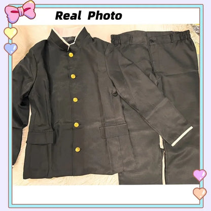 Ken Takakura Cosplay Costume, Black Jacket & Pants, Halloween Party Men’s Uniform