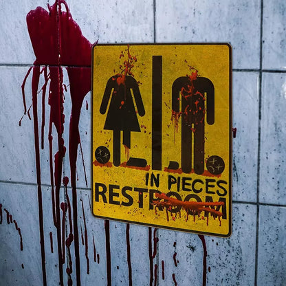 Halloween Horror Wall Stickers – Bloody Toilet & Glass Parody Decor