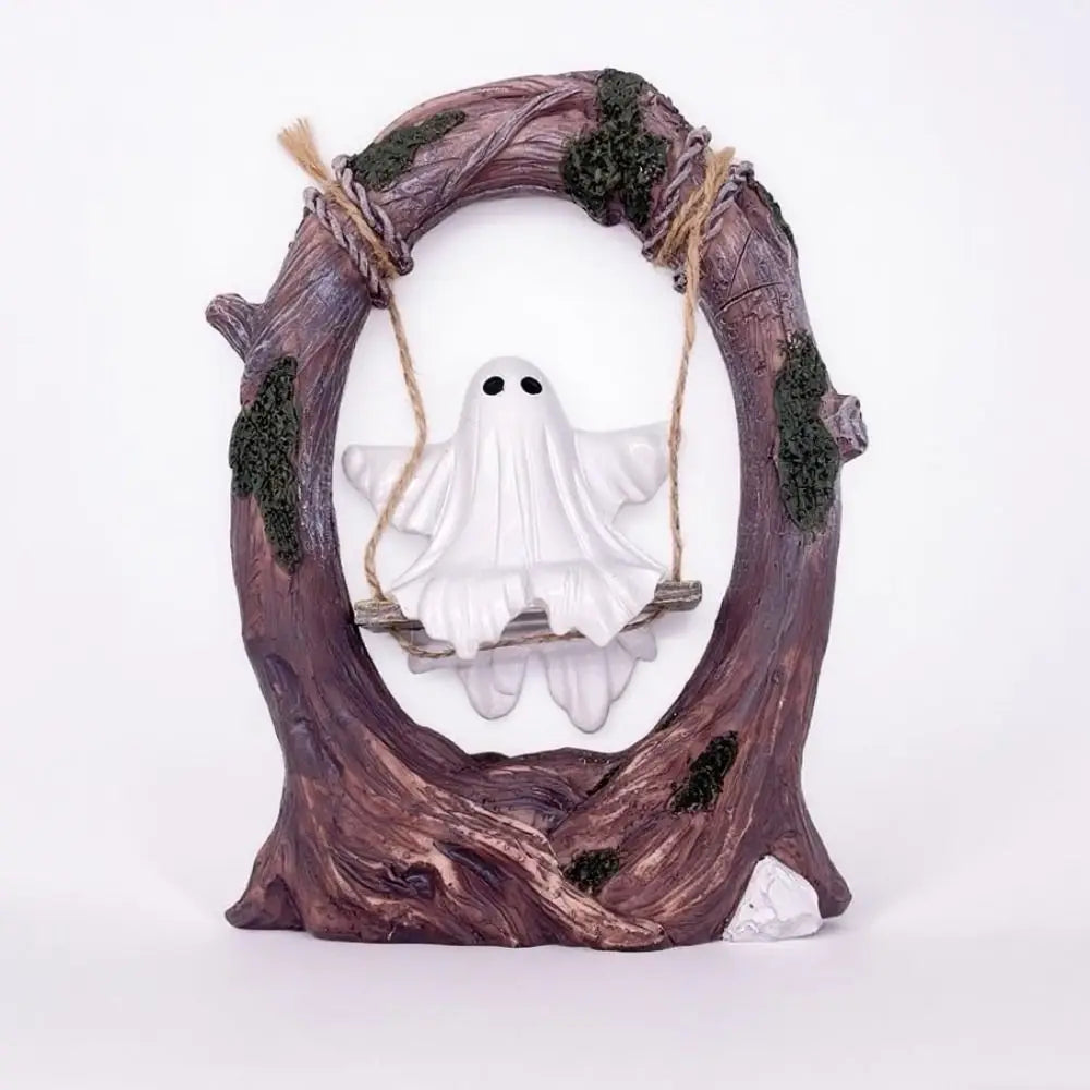 Halloween Swing Ghost Ornament, Spooky Ghost Statue Collectible