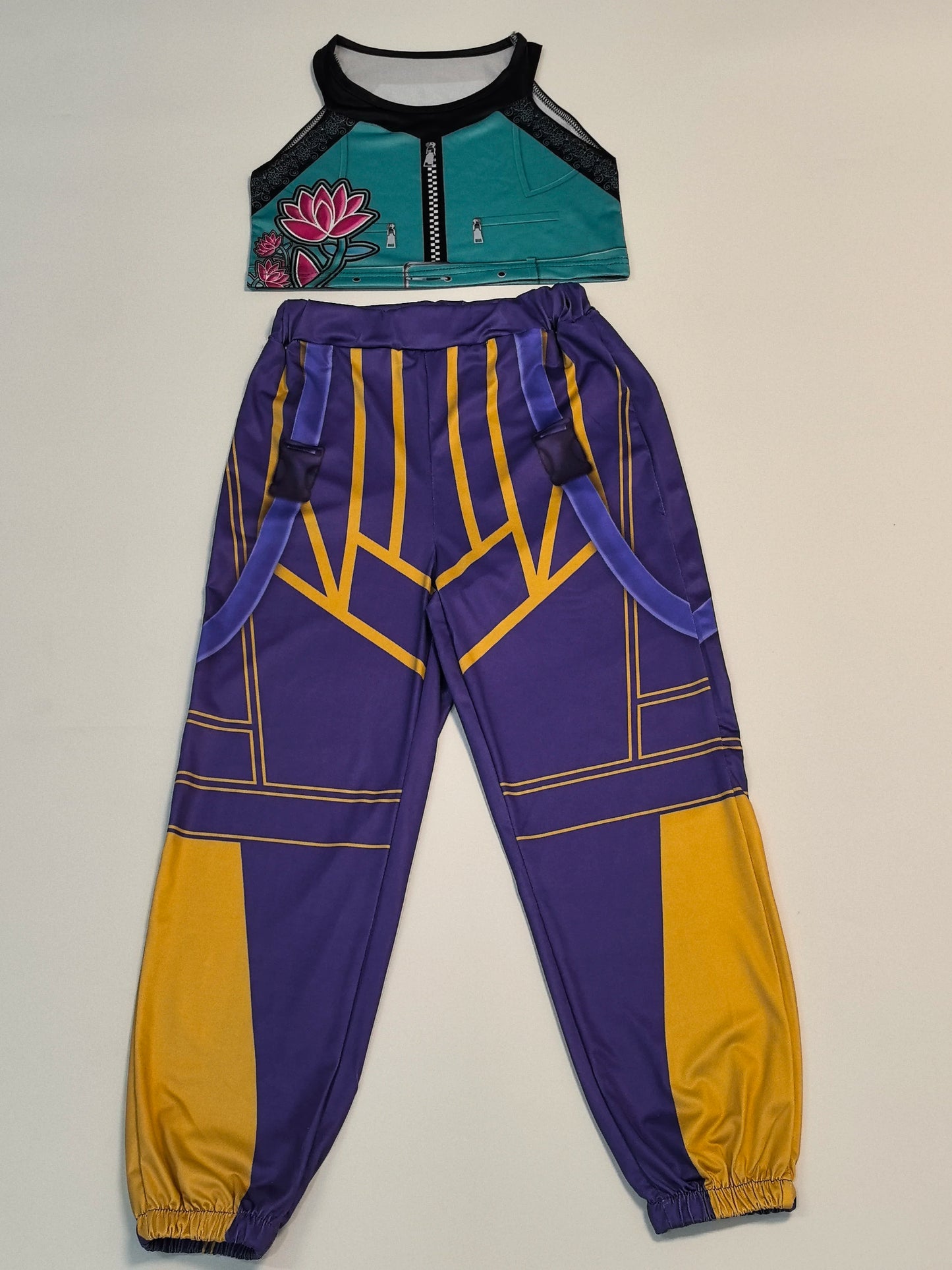 Anime KPop Demon Cosplay Costume – Zoey Wig & Daggers Set for Halloween