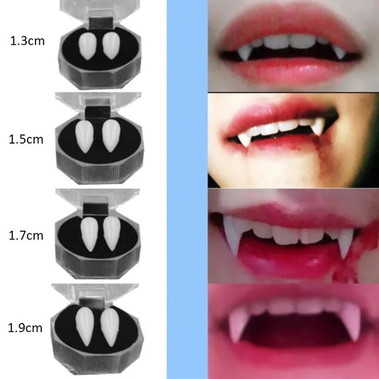 1 Pair Vampire Teeth Fangs Halloween Costume Props with Denture Adhesive