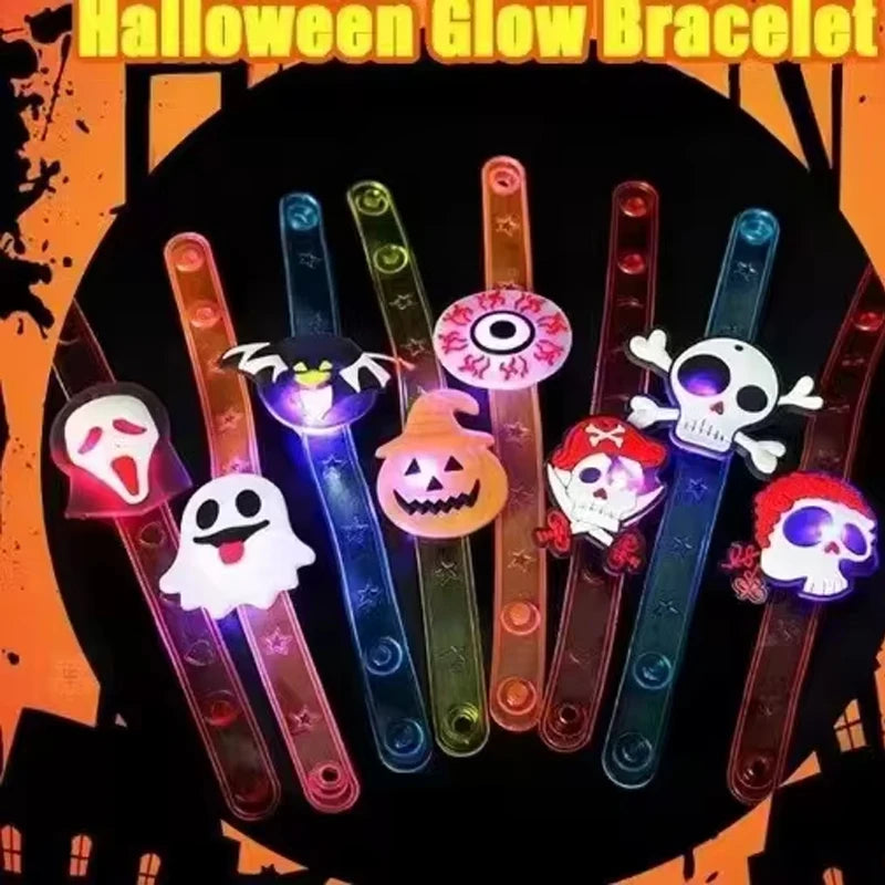 10/20PCS Cute Glowing Halloween Rings & Bracelets for Kids Party Decoration