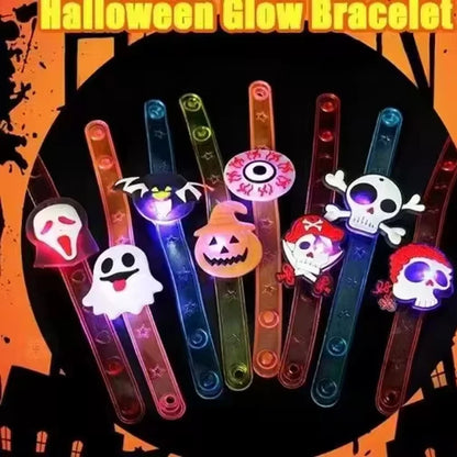 10/20PCS Cute Glowing Halloween Rings & Bracelets for Kids Party Decoration