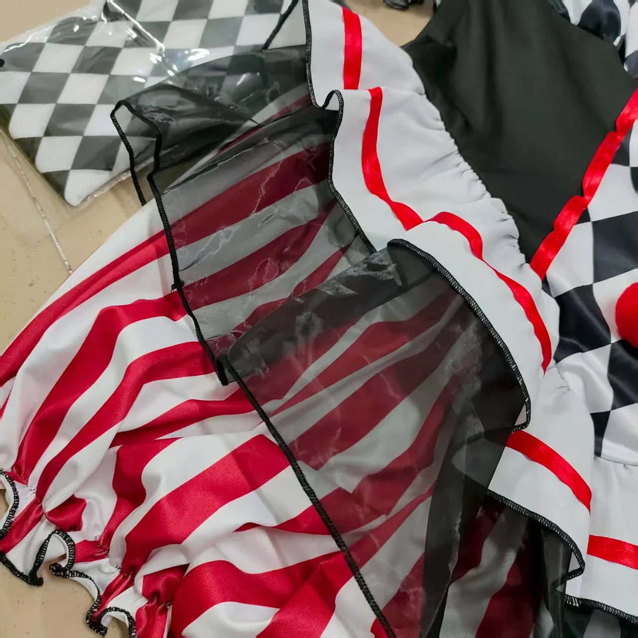 Women’s Clown Cosplay Costume, Halloween Circus Outfit, Stage Performance Dress