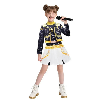 Kids Mira Rumi Zoey Cosplay Costume – Black Stage Outfit for Halloween