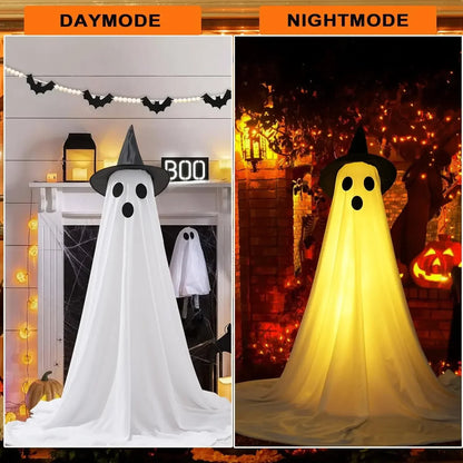 2 Packs Glow-in-the-Dark Halloween Ghosts for Yard & Home Decoration