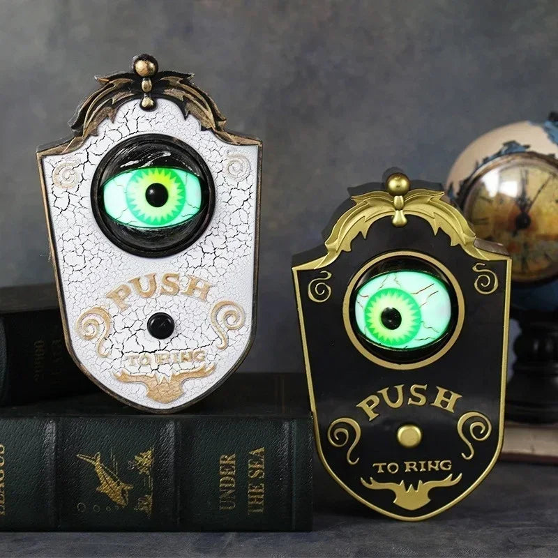 1/2PCS Halloween One-Eyed Doorbell Prop with Glowing Eyeball & Spider