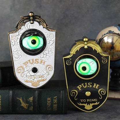 1/2PCS Halloween One-Eyed Doorbell Prop with Glowing Eyeball & Spider