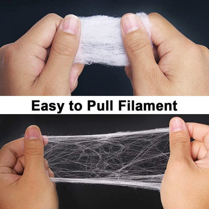 Halloween Super Stretch Spider Webs with Fake Spiders for Scary Party & Horror Decor
