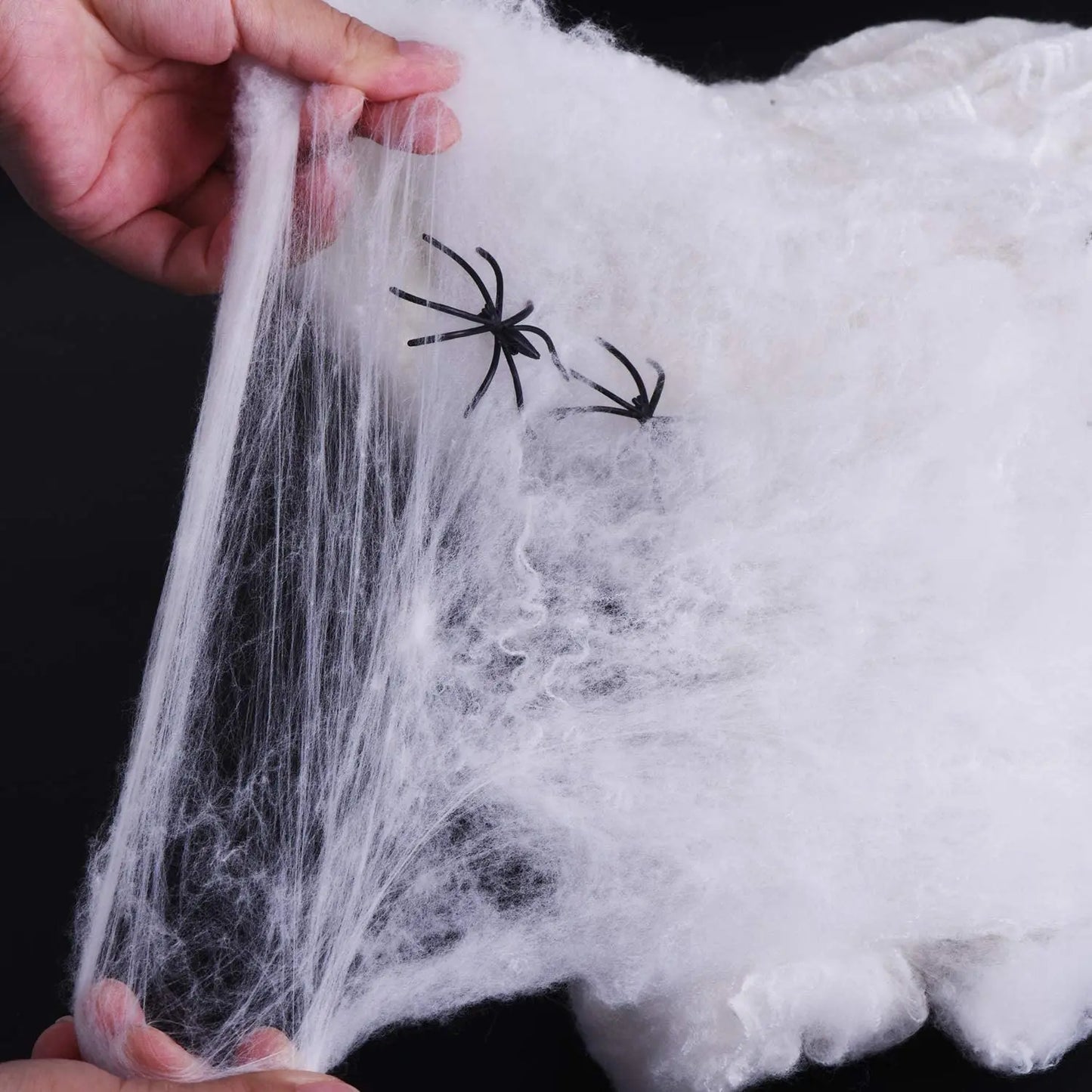 Halloween Super Stretch Spider Webs with Fake Spiders for Scary Party & Horror Decor