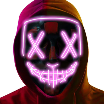 LED Light-Up Scary Halloween Mask for Cosplay & Parties