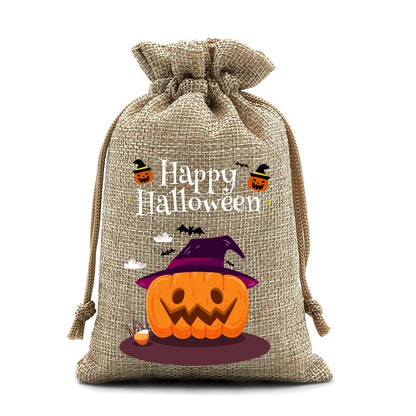 2025 New Halloween Drawstring Burlap Bag, Candy Chocolate Jewelry Gift Bag, DIY Wedding