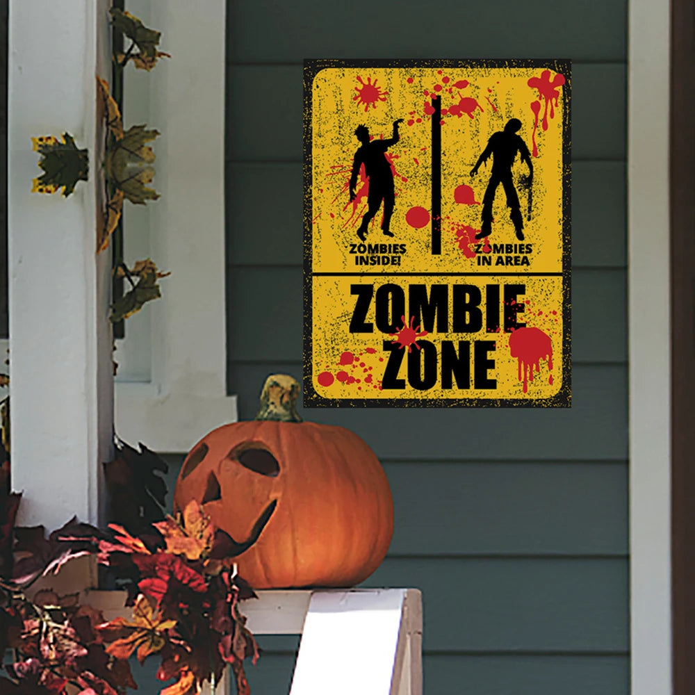Halloween Horror Wall Stickers – Bloody Toilet & Glass Parody Decor