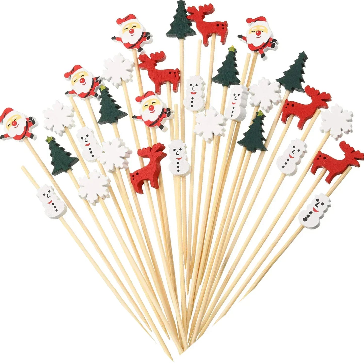 50Pcs Halloween Toothpicks Bamboo Cocktail Picks for Party Food & Dessert