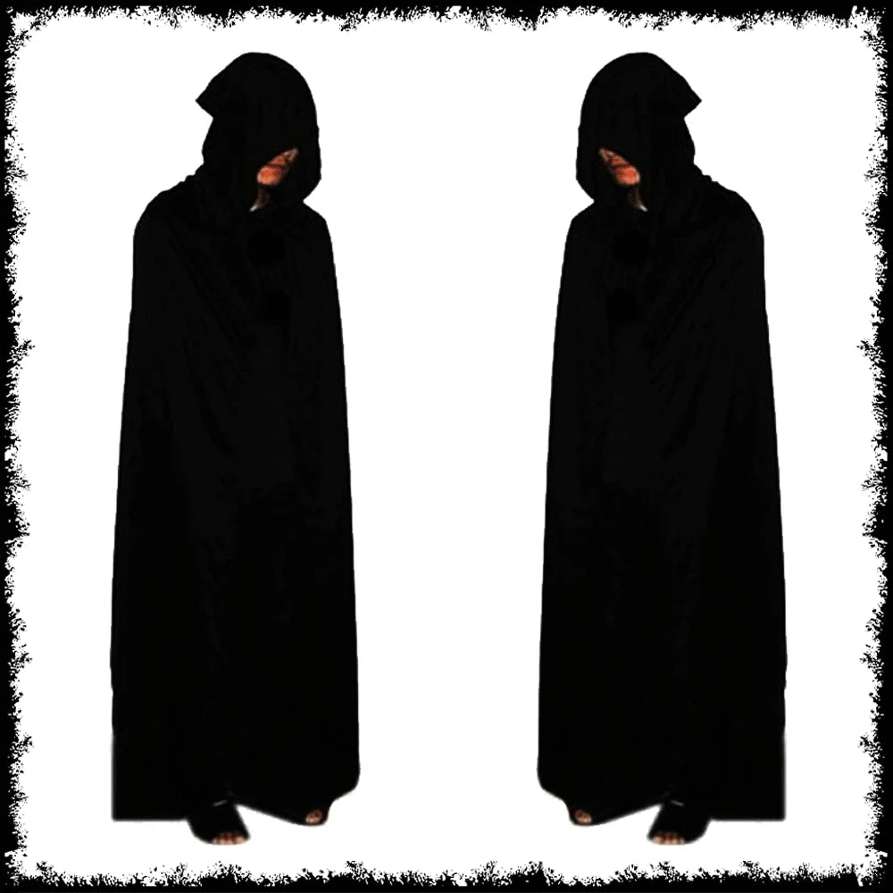 Halloween Horror Props Grim Reaper Cape, Skull Mask, Gloves, Scythe for Adults & Kids