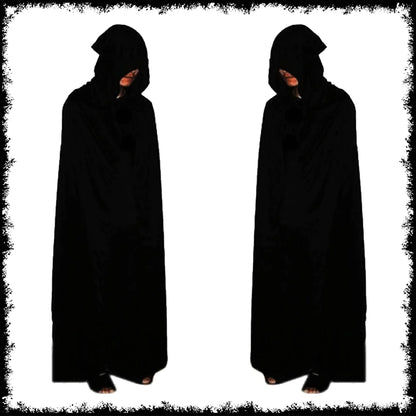 Halloween Horror Props Grim Reaper Cape, Skull Mask, Gloves, Scythe for Adults & Kids