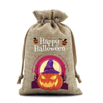 2025 New Halloween Drawstring Burlap Bag, Candy Chocolate Jewelry Gift Bag, DIY Wedding