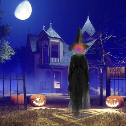 Halloween Colorful Glow 3 Hand-Holding Witches Sound-Activated Light-Up Decoration