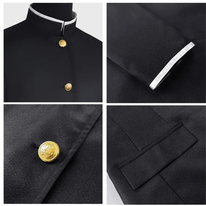 Ken Takakura Cosplay Costume, Black Jacket & Pants, Halloween Party Men’s Uniform