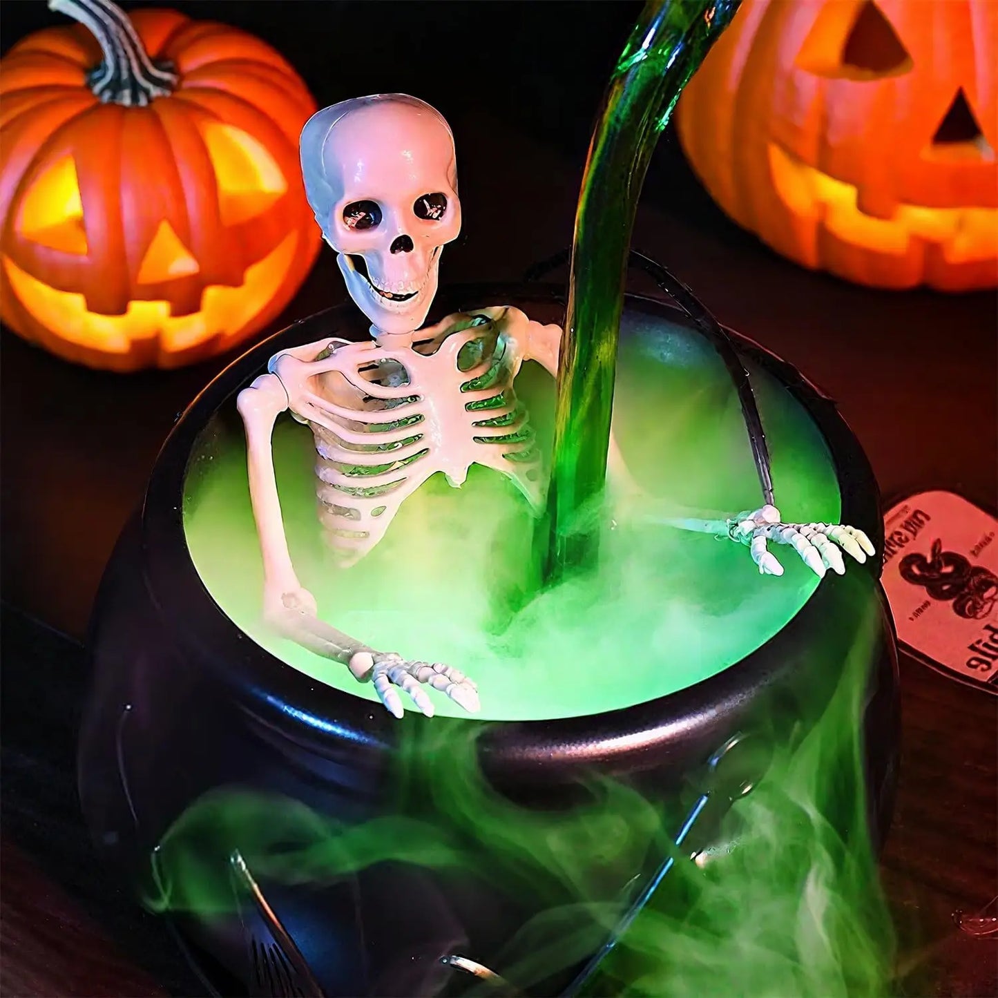 Witch Cauldron Set with Levitation Potion Bottle & Atomizer Halloween Decoration