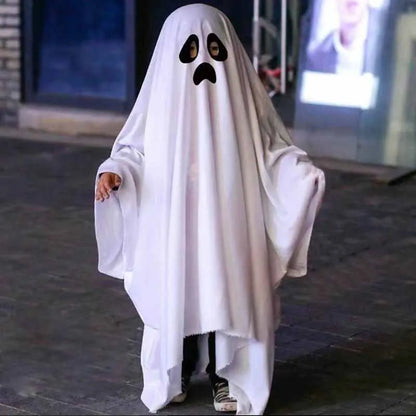 Halloween Horror White Ghost Cosplay Costume for Adults & Kids Masquerade Party