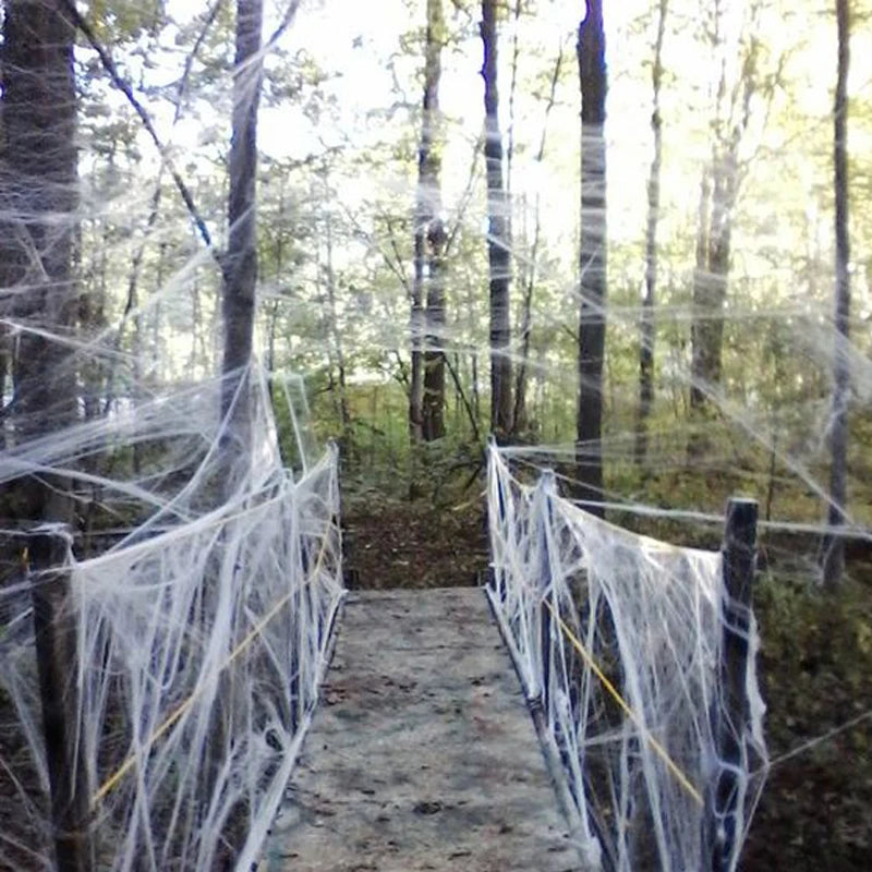 Halloween Super Stretch Spider Webs with Fake Spiders for Scary Party & Horror Decor