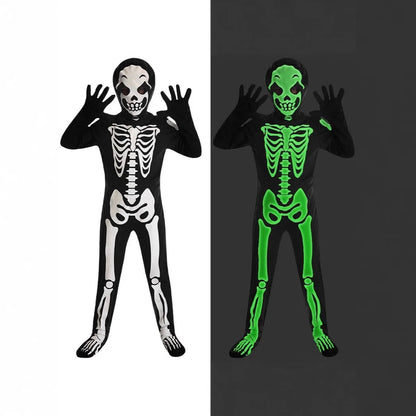 Halloween Skeleton Monster Costume – Glow-in-the-Dark Jumpsuit for Party