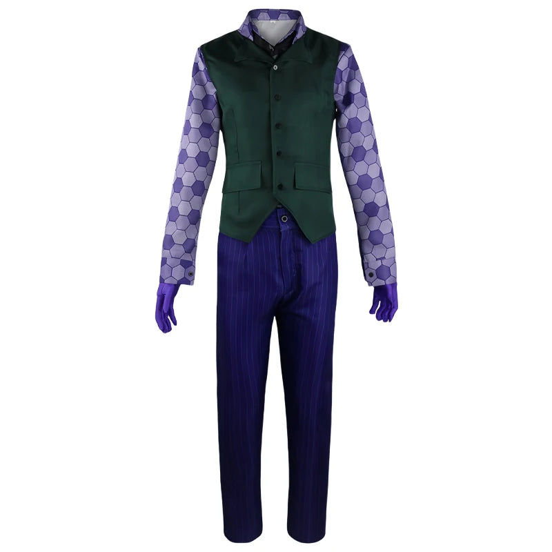 BEAST KINGDOM Movie Joker Cosplay, Purple Suit & Green Wig, Halloween Party Costume,