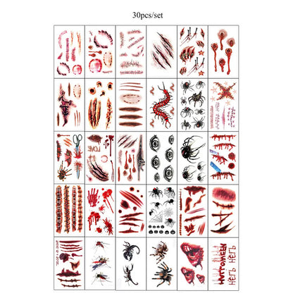 Bleeding Wound Tattoo Stickers (30pcs)