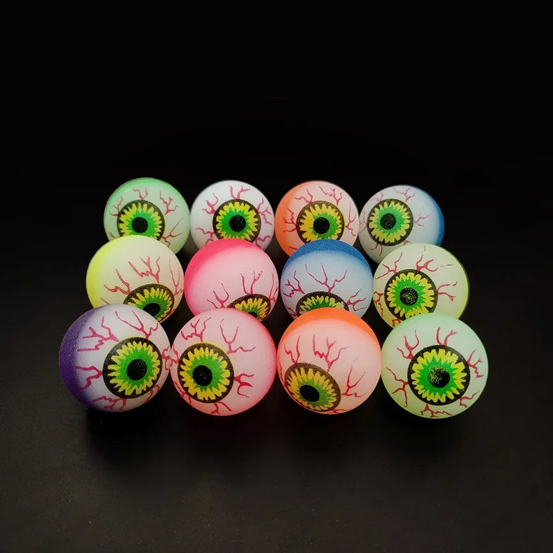 Glow-in-the-Dark Eyeball Bouncy Balls 32MM Halloween Scary Toys (5/10/20pcs)