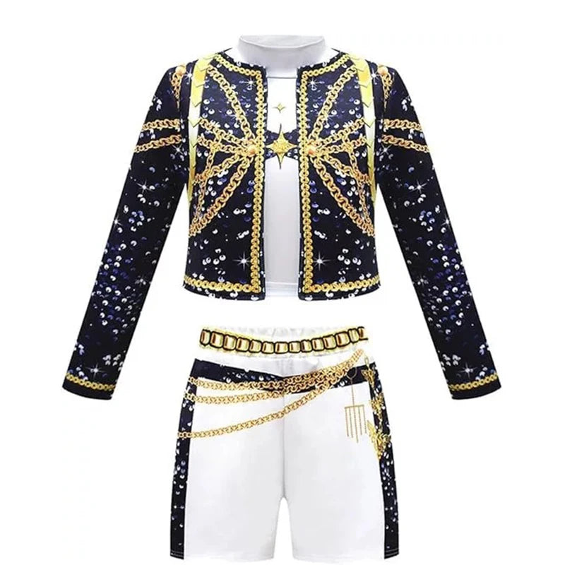 Kids Mira Rumi Zoey Cosplay Costume – Black Stage Outfit for Halloween